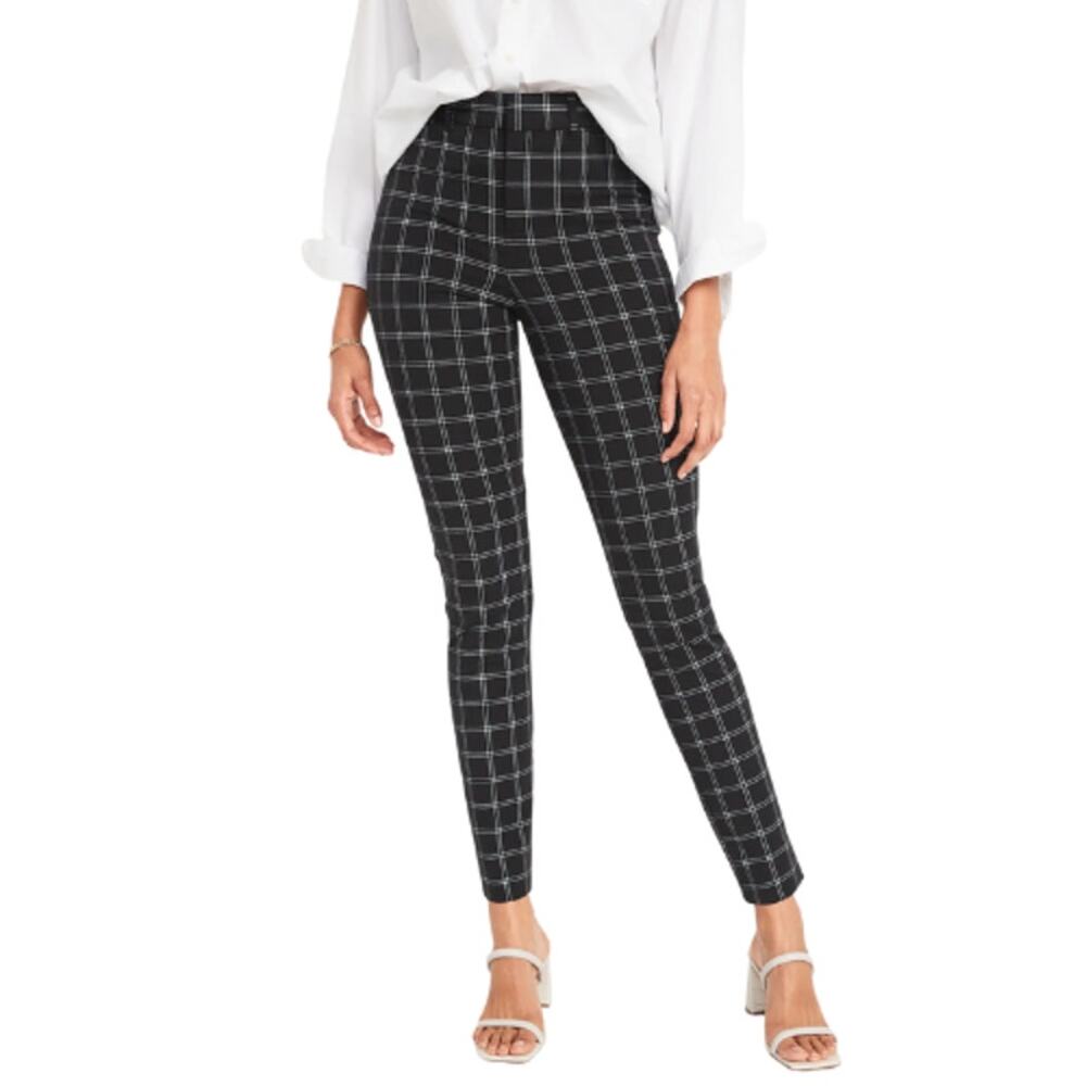 White House Black Market Skinny Ankle Pant Black White NWT Size 4